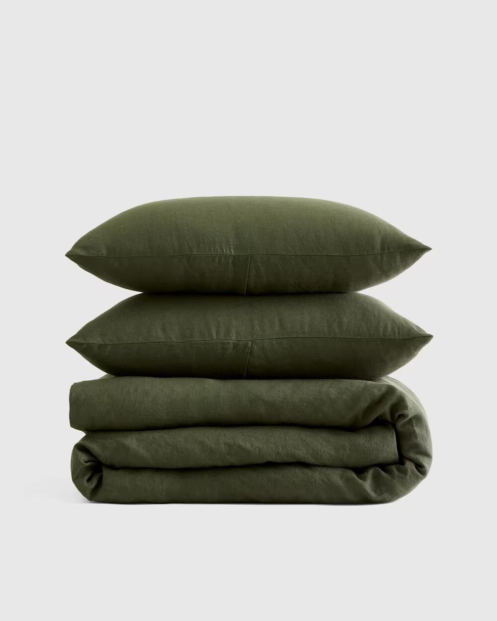 Quince European Linen Duvet Cover Set King/Cal King Pine NWOT